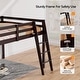 preview thumbnail 55 of 57, Espresso Wood Junior Loft Bed with Stairs for Adults, Kids and Young Teens