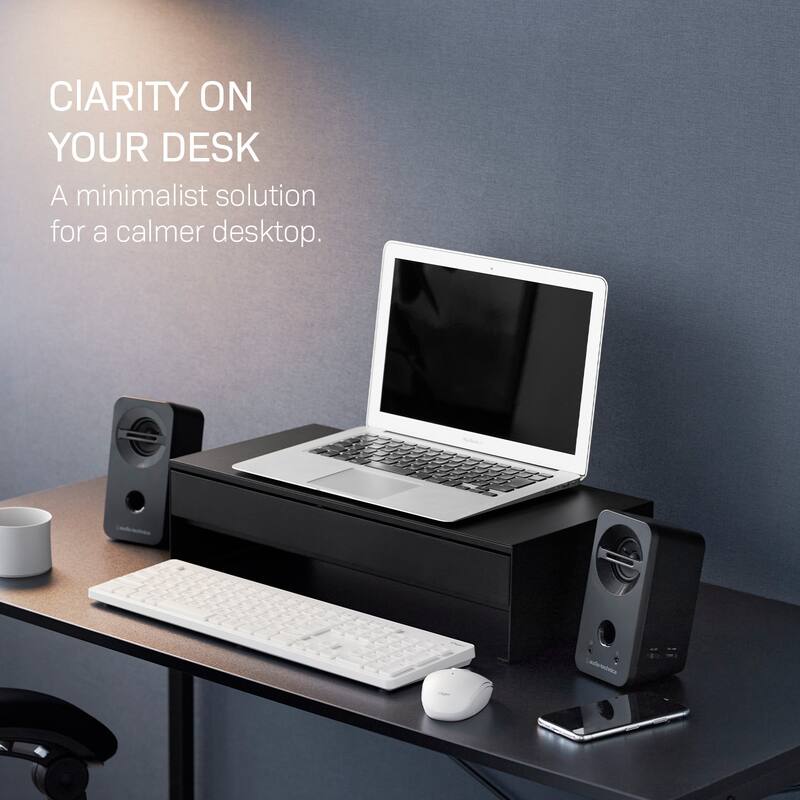 Yamazaki Home Monitor Stand With Drawer, Steel - L 16.1 x W 19.7 x H 5 inches