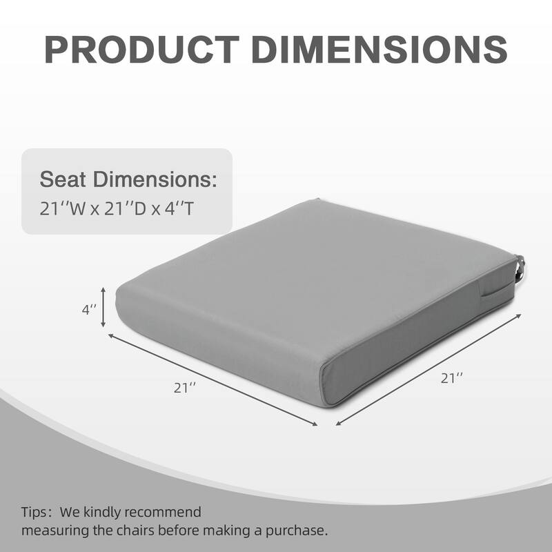 Aoodor Outdoor Removable Chair Cushion with Hidden Zipper（Set of 2）