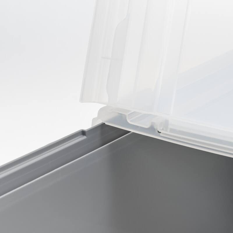 IRIS USA® File Boxes 44 Qt Buckle Lid - Gray - Set of 4