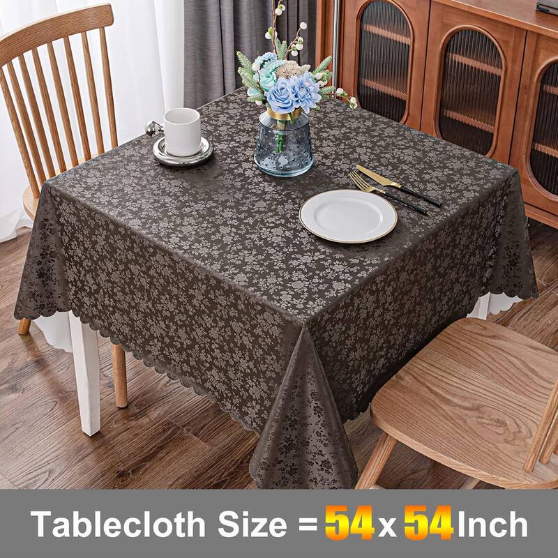 Square Table Cloth,Waterproof Heavy Duty Vinyl Tablecloths,54"L x 54"W