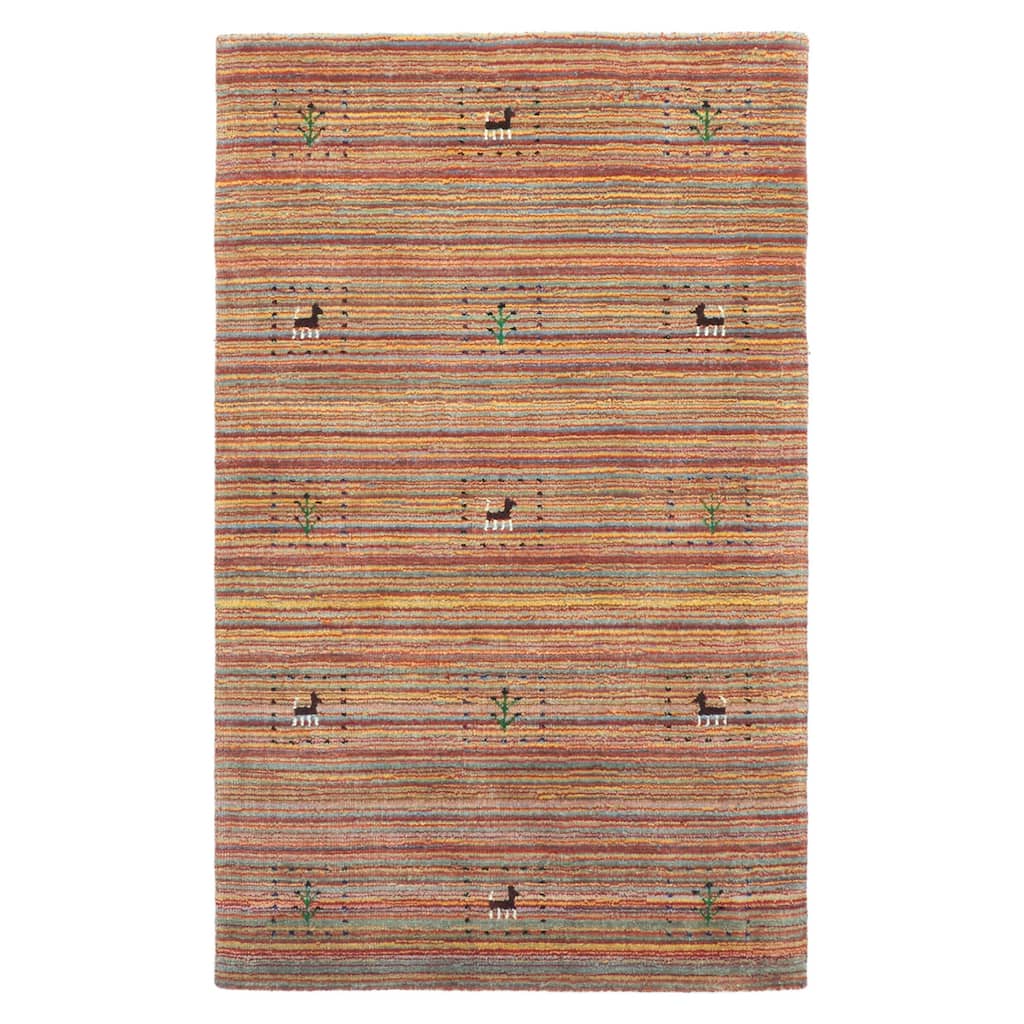 ECARPETGALLERY Hand Loomed Kashkuli Gabbeh Red Wool Rug - 3'0 x 4'9