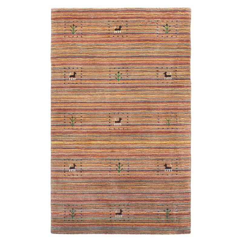 ECARPETGALLERY Hand Loomed Kashkuli Gabbeh Red Wool Rug - 3'0 x 4'9