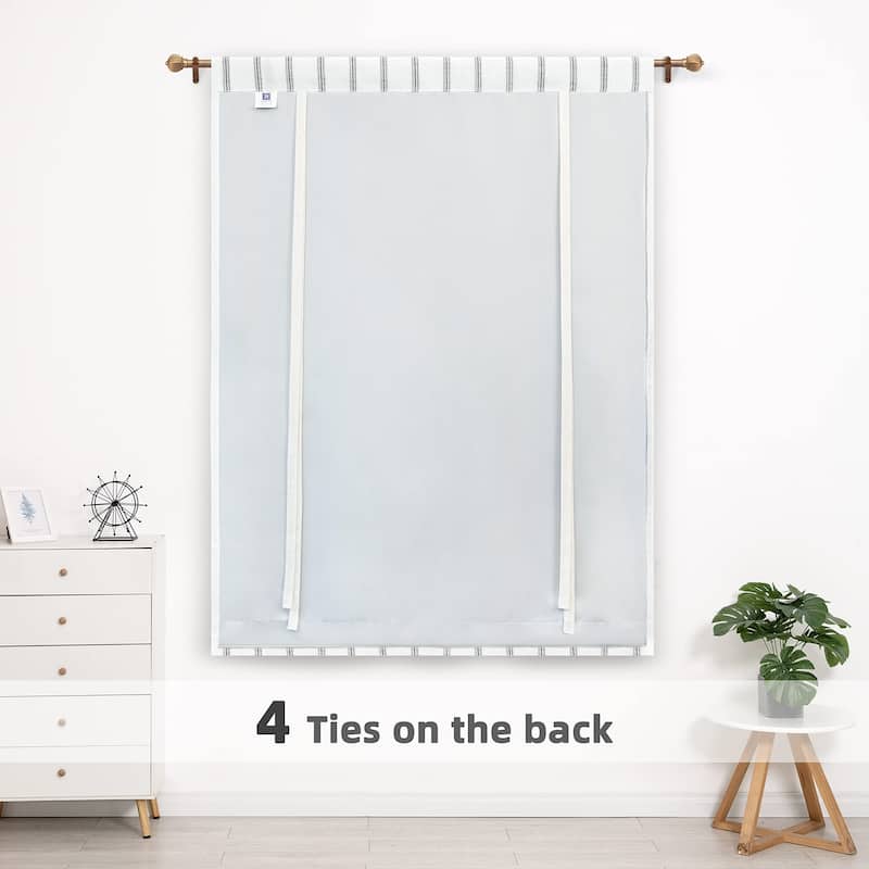 DriftAway Farmhouse Linen Blend Blackout Tie Up Curtain