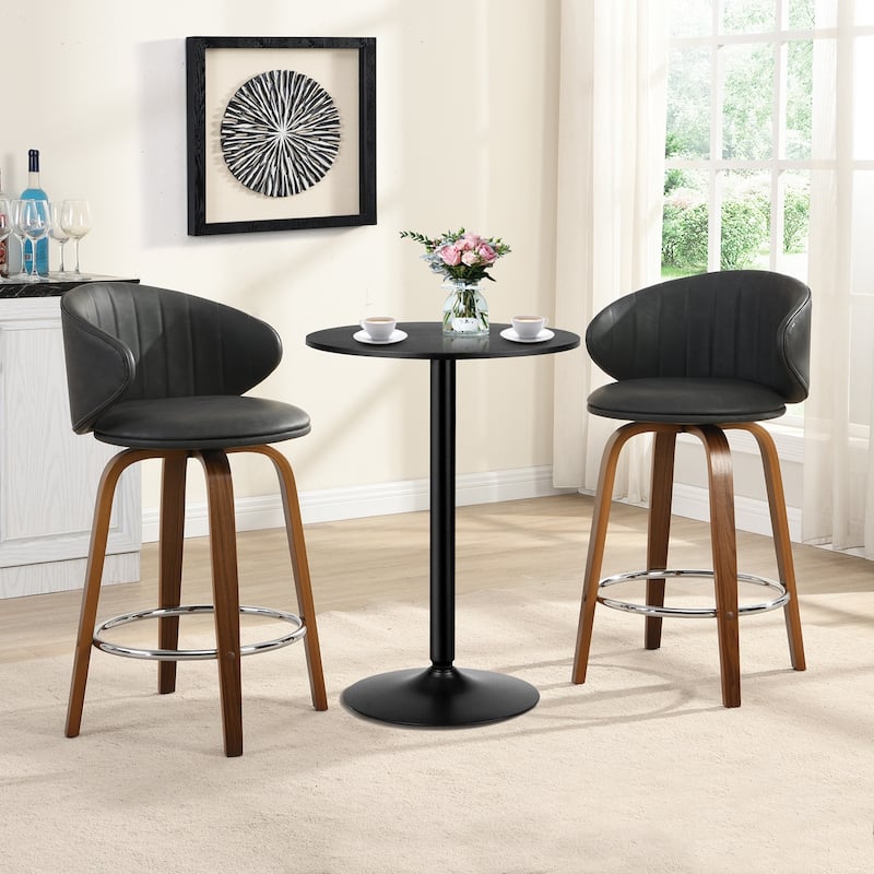 26 Inch Bentwood Bar Stools Swivel Counter Height Bar Stools