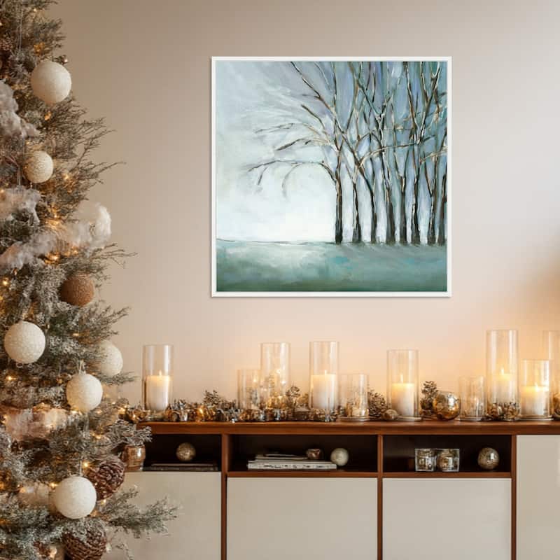Tree in Winter by Christina Long Framed Canvas Wall Art Print - Sylvie White