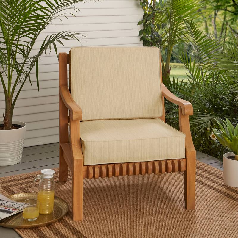 Sunbrella Instinct Dune Indoor/Outdoor Deep Seating Cushion Set, Corded