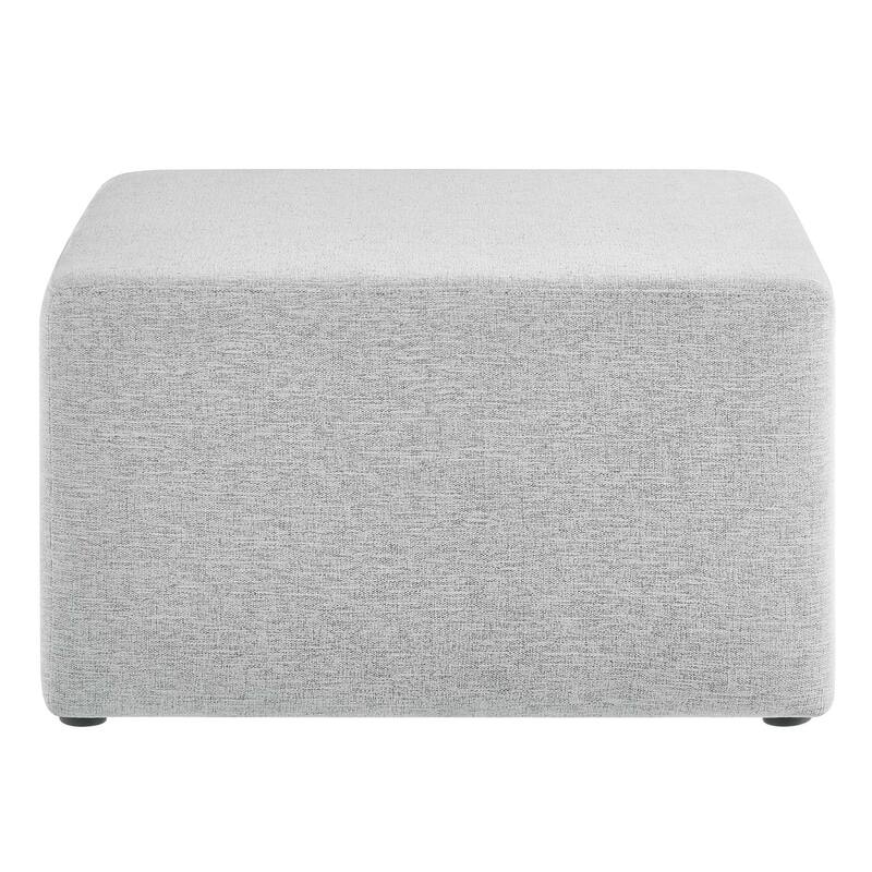 Callum 17"/28" Square Woven Heathered Fabric Upholstered Ottoman