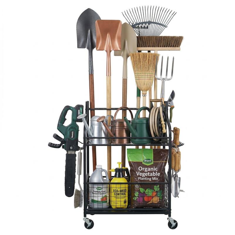 Garden Steel Tools storage Organizer Garden Tool Holders - Black