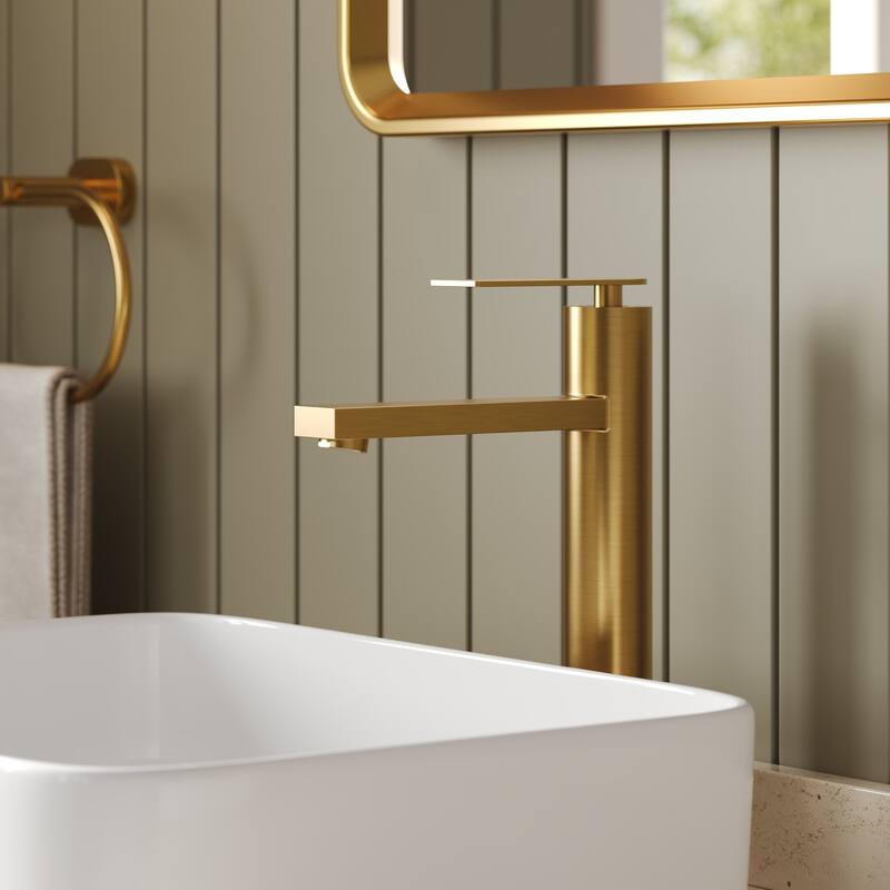 GRANDJOY 2-Pack High-Arc Bathroom Vanity Faucet, Single Hole Installation