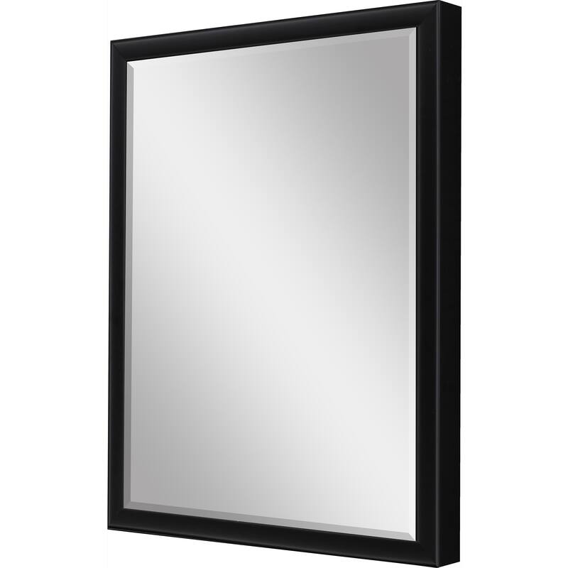 HomeRoots 50" Black Solid Wood Framed Accent Mirror - 38.00 in. x 50.00 in. x 3.00 in.