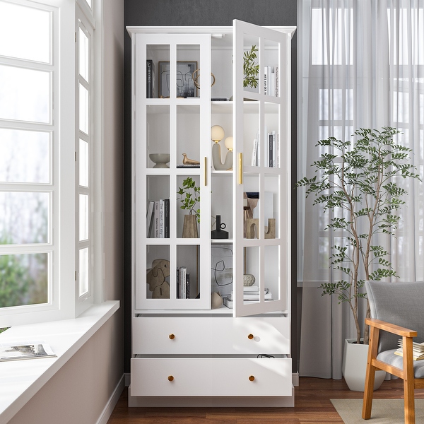Modern white display cabinet discount