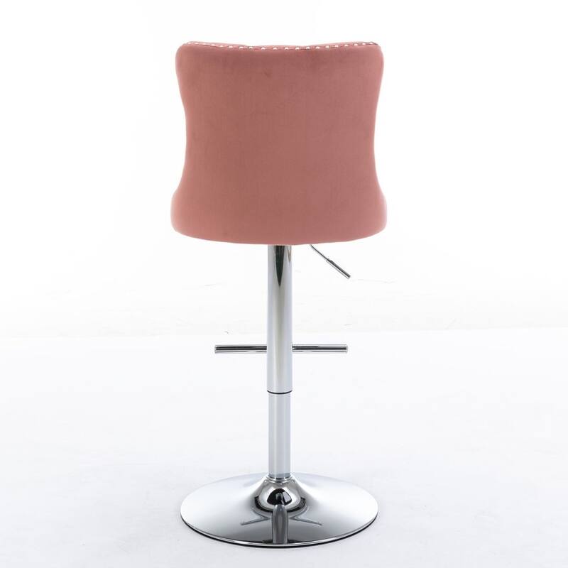 Bar stools with Backs Luxurious Velvet Swivel - Adjustable Height, Set of 2