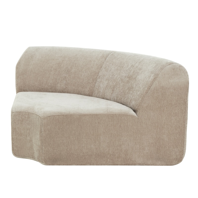 Christopher Knight Home - Modern Upholstered Curved Sectional Sofa with Deep Seat Ottoman