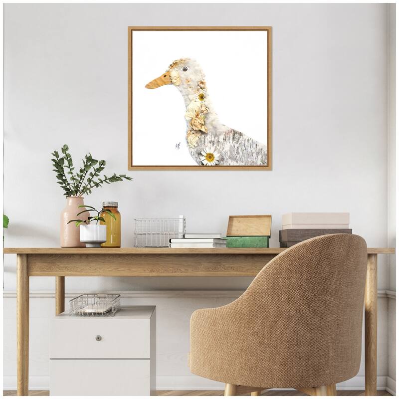 Kate and Laurel Duck No. 1 by Madeline Jeppesen Framed Canvas Wall Art Print