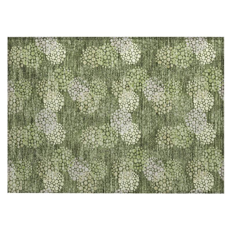 Machine Washable Indoor/ Outdoor Chantille Modern Bubbles Rug