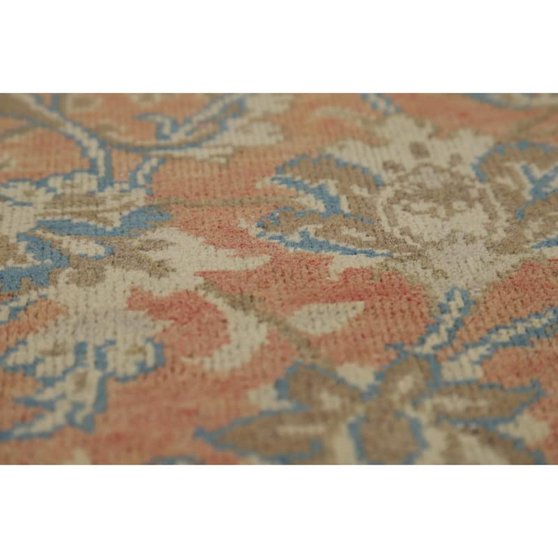 Orange Vintage Najafabad Persian Area Rug Hand-Knotted Wool Carpet - 9'5" x 13'4"