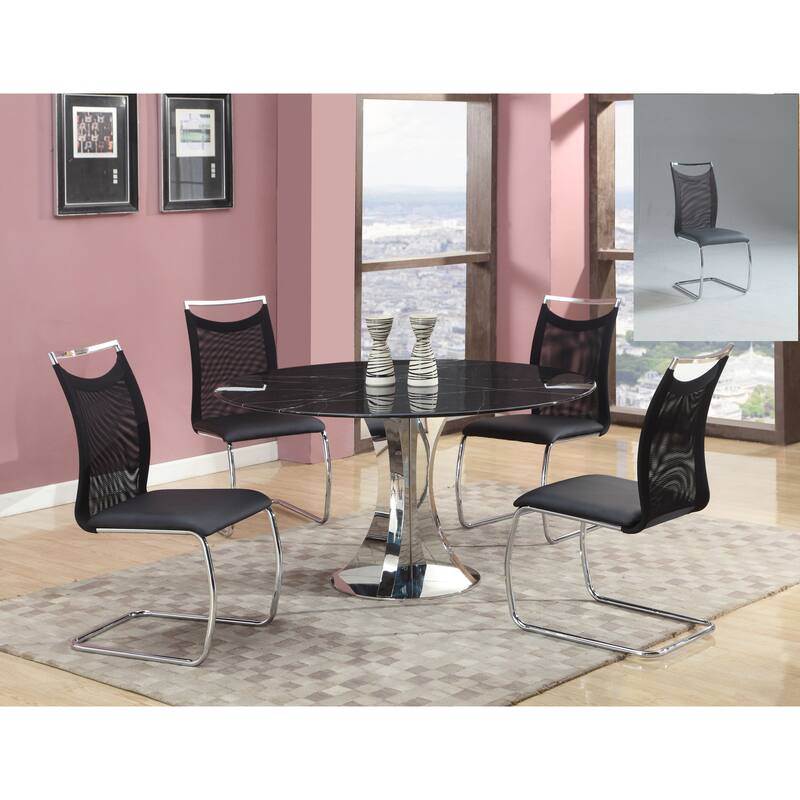 Somette Meshed Back Cantilever Side Chair, Set of 2