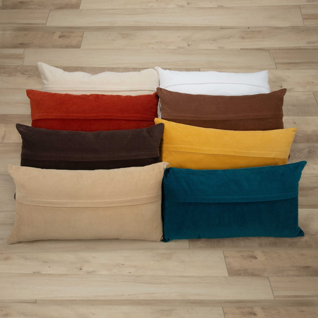 Rizzy Home Solid Modern Velvet Corduroy Throw Pillow