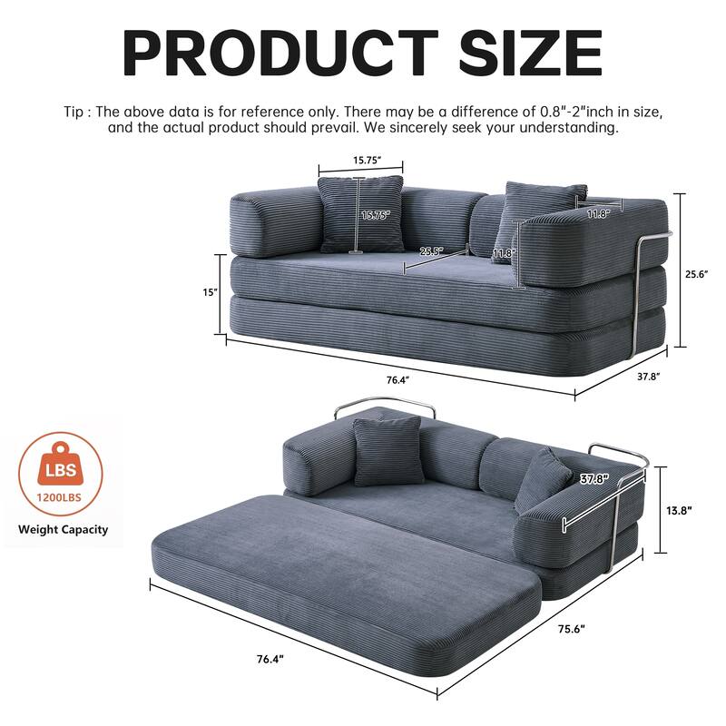 Floor Couch,Compressed Sofa,Convertible Floor Sofa Bed,Enhanced Frame stability,Comfy Couch Lounge Sleeper Bed
