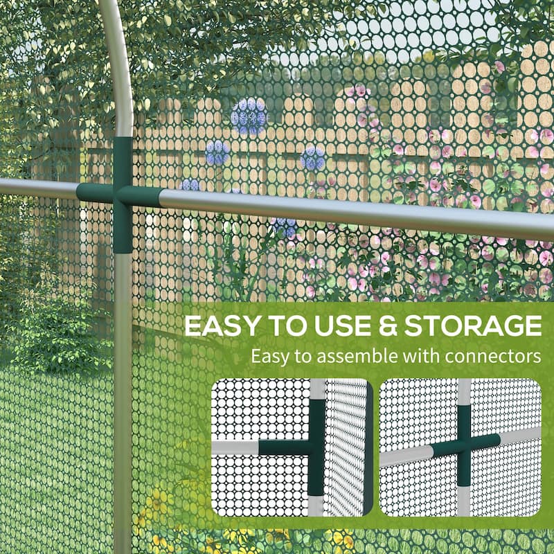 Outsunny 4' x 8' Crop Cage, Plant Protection Tent with Zippered Door and Galvanized Steel Frame, Fruit Cage Netting Cover