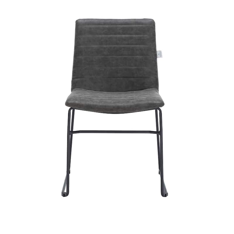 Zylar Modern Leather Guest Chair with Lumbar Support, Stainless Steel Base, High-Density Foam, Floor Protectors, 300 lb Capacity