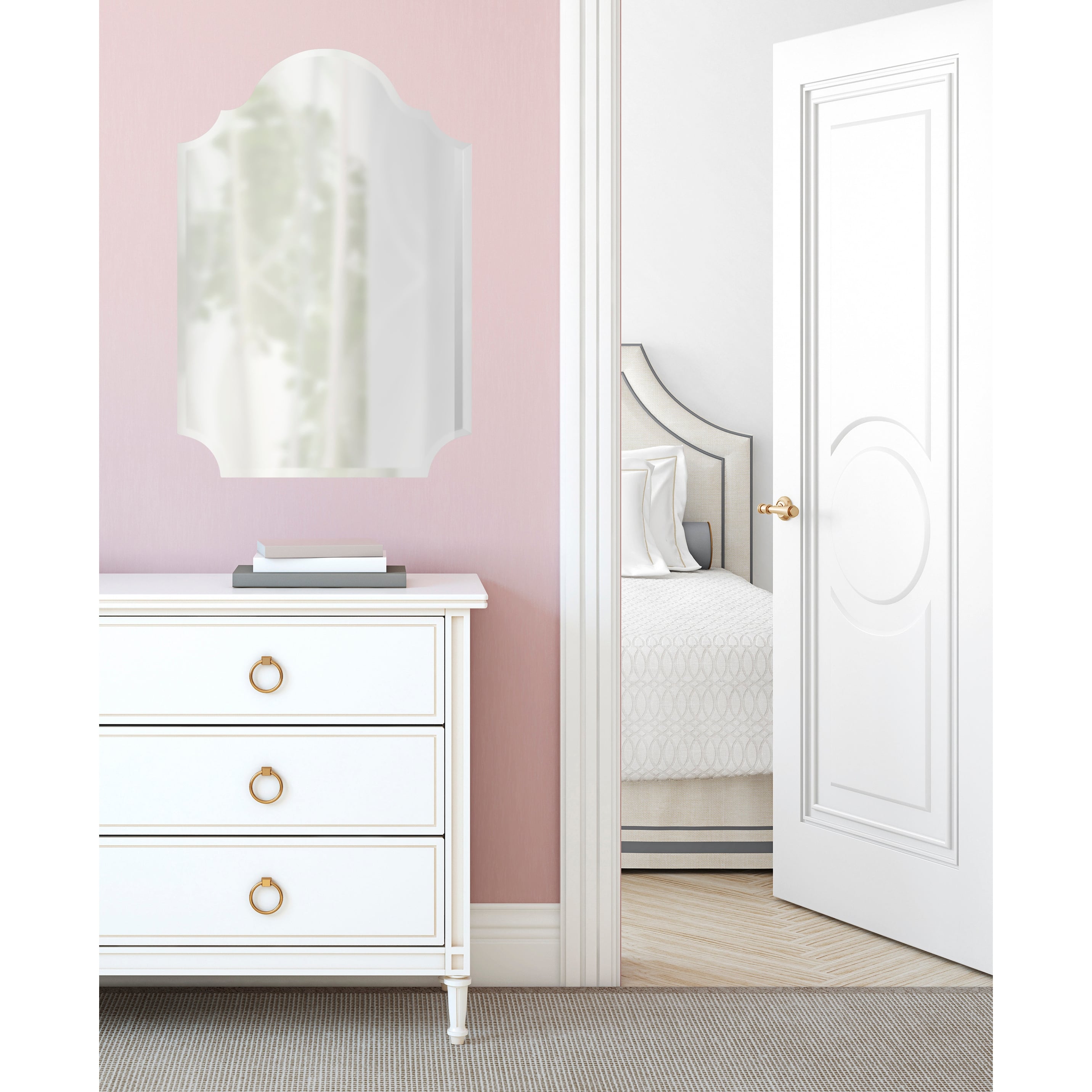 Kate and Laurel Reign Frameless Arch Wall Mirror - 24x36
