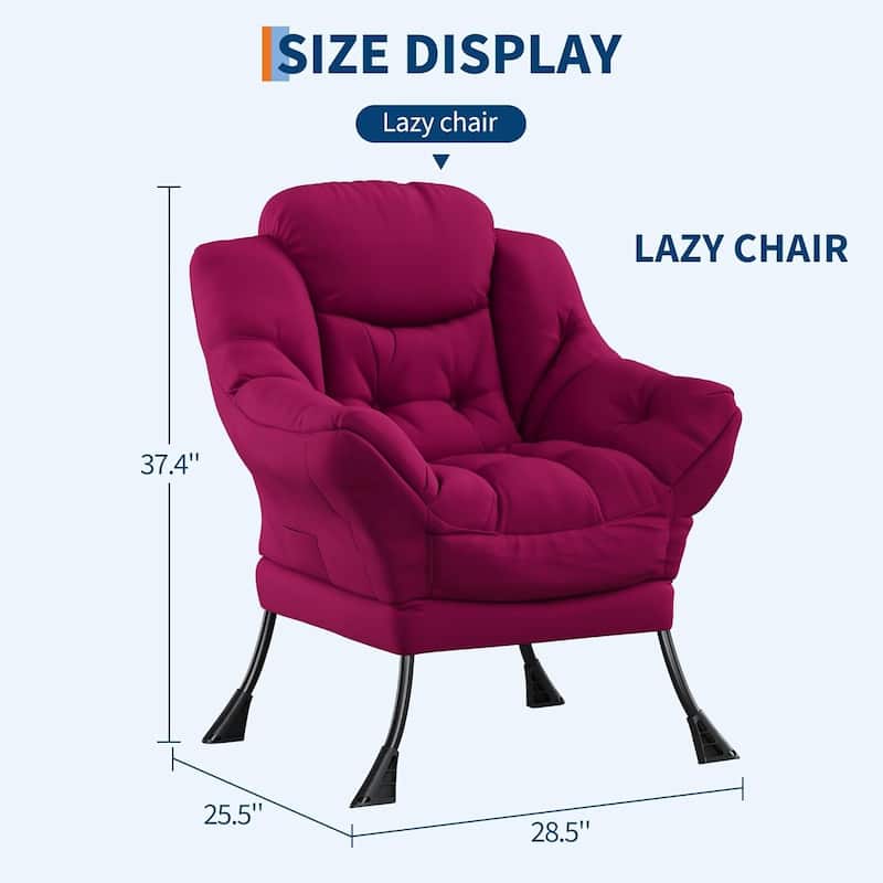 Upholstered Accent Lounge Sofa Armchair for Living Room, Bedroom, Dorm, or Office