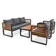preview thumbnail 13 of 32, 4 Pieces Outdoor Furniture Sofa for 5 Person Conversation Set