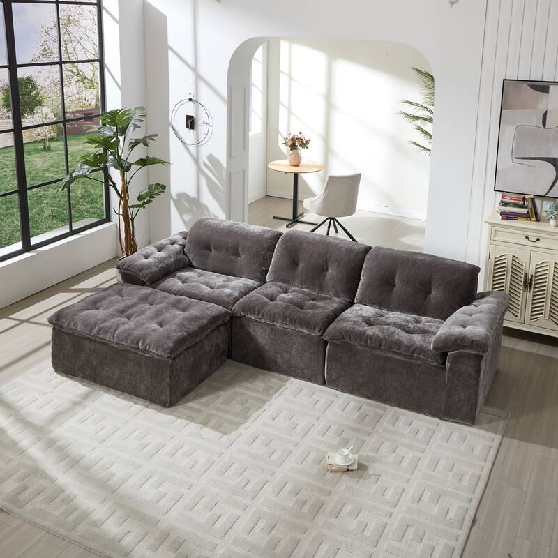 Modular Convertible Cushioned Sleeper Sofa Set