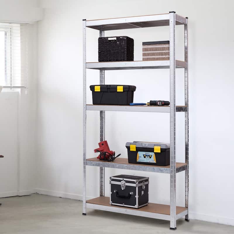 Costway 71'' Heavy Duty Storage Shelf Steel Metal Garage Rack 5 Level - 35.5''x 15.76''x 71''(L x W x H)
