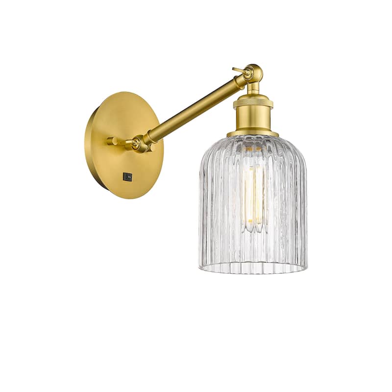 Innovations Lighting 317-1W-9-5 Bridal Veil Sconce Bridal Veil 9" Tall - Satin Gold / Clear