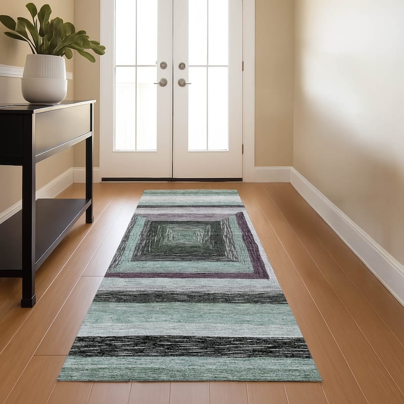 Premium Washable Super Soft Modern Dimensions Mayfield Rug - Seafoam - 2'3" x 7'6"