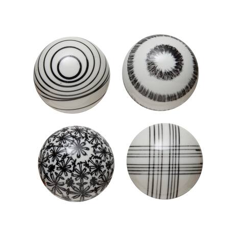 Stoneware Black Orbs, Set of 4 Styles