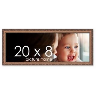 20x8 Traditional Antique Gold Complete Wood Picture Frame with UV ...