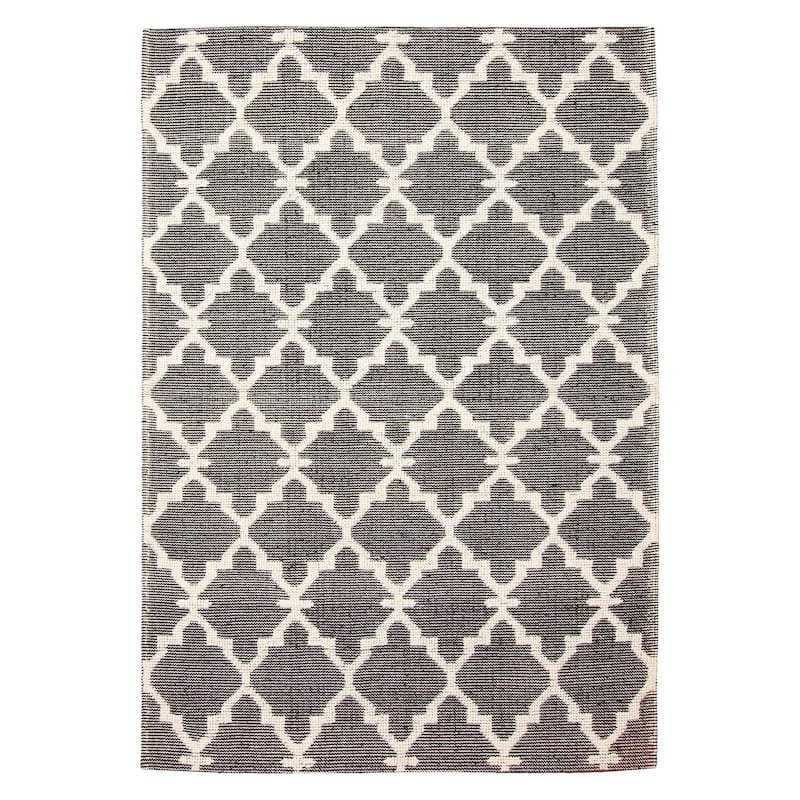 ECARPETGALLERY Braid weave Sienna Black Wool Rug - 5'1 x 7'7 - Black - 5'1 x 7'7
