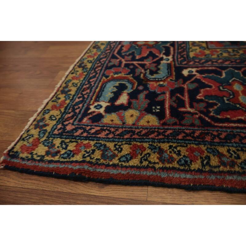 Hand Knotted Oriental 100% Wool Carpet Traditional Medallion Oranges & Rust Heriz Area Rug - 11' 2'' X 8' 2''