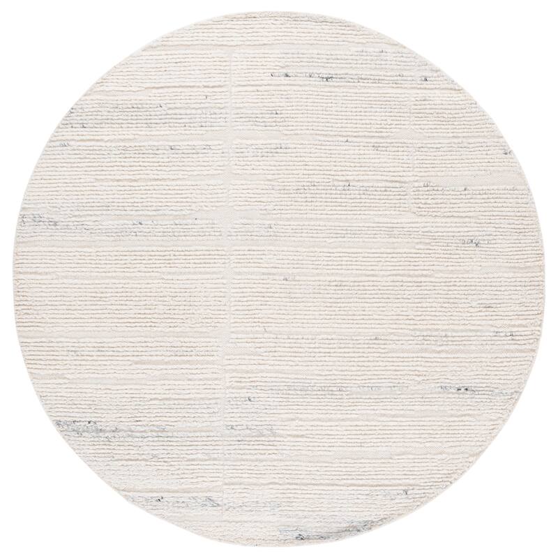 SAFAVIEH Handmade Pine Gundega Wool Rug - Ivory/Light Grey - 6' Round