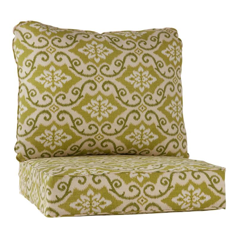 Outdoor 2-Piece Reversible Deep Seat Cushion Set (Cushions Only) - Shoreham Ikat