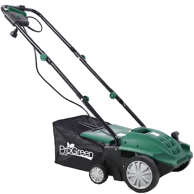 Garden Scarifier, 2-in-1 13INCH Dethatcher 12 Amp Electric Lawn ,Removable Collection Bag extra large 31.7QT