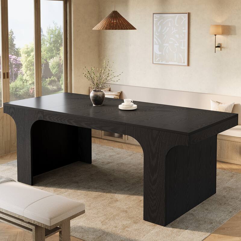 71" Large Wood Dining Table, Rectangular Kitchen Table, Dinner Accent Gathering Table