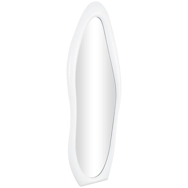 Black or White Wooden Abstract Wavy Wall Mirror