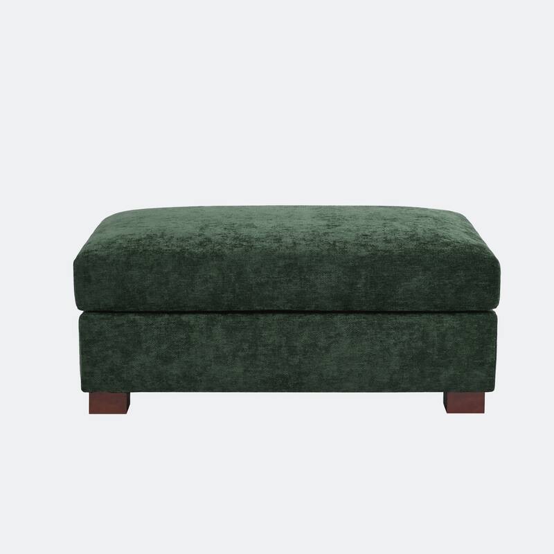 41" W Modern Rectangle Chenille Ottoman