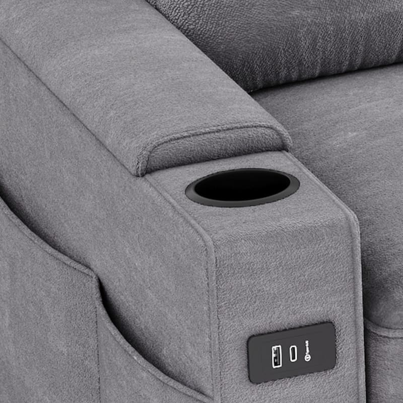 Moasis 81" Sectional Sleeper Sofa with Pull Out Bed & Adjustable Backrest and Power Outlets