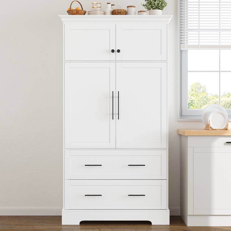 Farmhouse Freestanding 40''x18''x72.6'' Kitchen Pantry