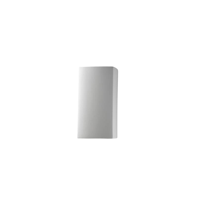 Justice Design Ambiance - Small ADA Rectangle - Closed Top (Outdoor) Wall Sconce - Replaceable Bulb - Bisque