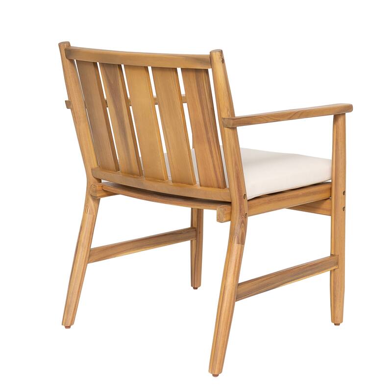 Christopher Knight Home - Modern Outdoor Acacia Wood Dining Chair Set with Weather-Resistant Frame (Set of 2)