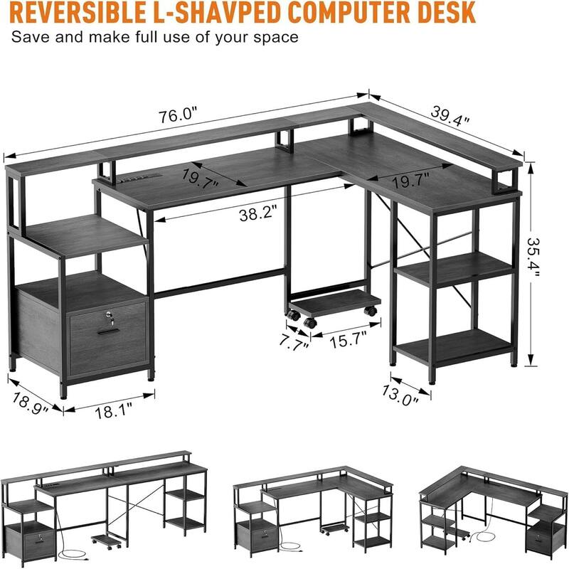 76 Inch Office Desk