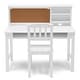 preview thumbnail 10 of 10, Kids' Wood Desk with Hutch and Chair - Includes Cork Bulletin Board, Cubbies and Cutouts for Cords and Wires