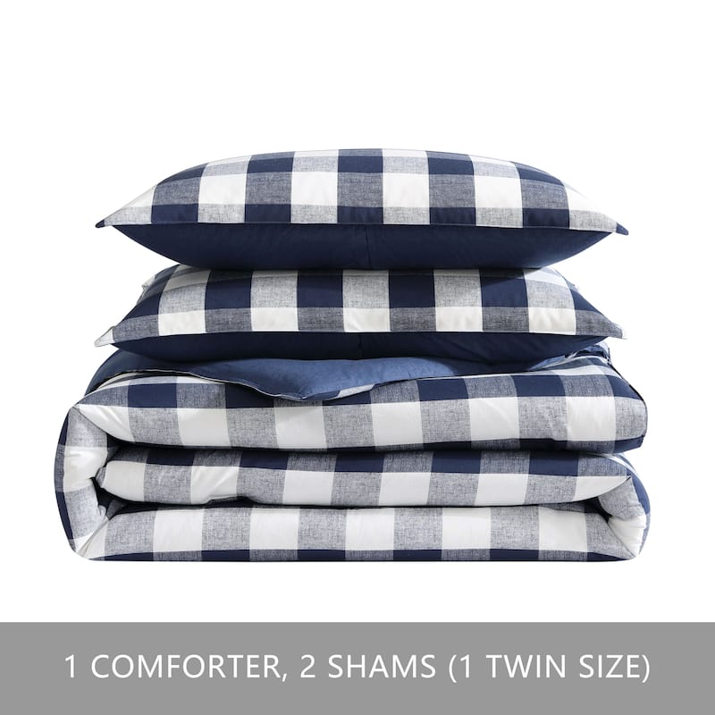 Eddie Bauer Lakehouse Plaid Blue Comforter Set